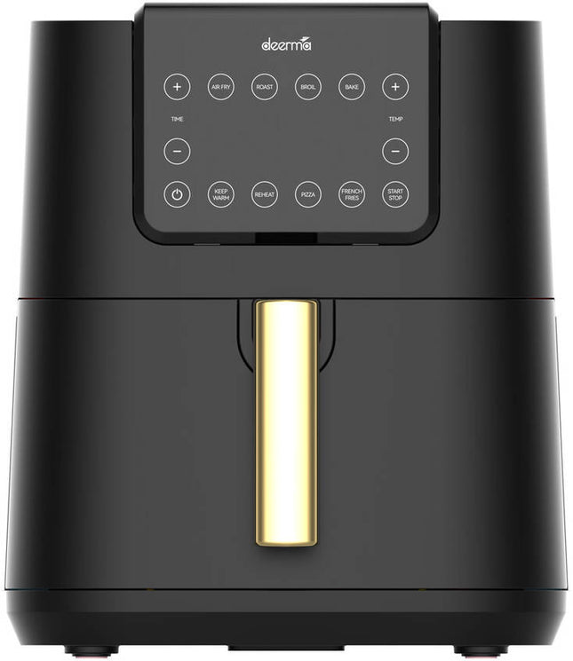 Deerma KZ120W Air Fryer, Oil-Free Fryer, 7.5 Liters Capacity,Non-Stick Cooking Tray,Temperature Control Up to 200C & 14 Buttons Easy Navigation - Black