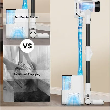 UltraClean Max Cordless Stick Vacuum with Self-Emptying Station, Powerful 28KPA Brushless Motor, 3-Speed Adjustable Suction, Smart LED Display, and Advanced Deep Cleaning Technology for Effortless Home Maintenance