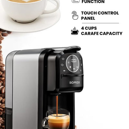 3-in-1 Capsule Coffee Machine – Compatible with Nespresso, Dolce Gusto, and Ground Coffee – 20 Bar High-Pressure Espresso Maker with Touch Control Panel, Self-Cleaning Function, LED Indicators, 700ML Removable Water Tank – CM01