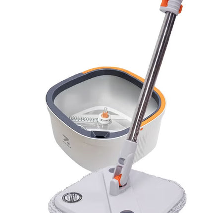 Zolele Spin Mop Bucket Set, 360° Rotaing Mop with Self Separation Clean and Dirty Water System, Easy to Wring Floor,Mop With Detachable Mop Head, Suitable for Different Materials Floor Cleaning M20-Grey