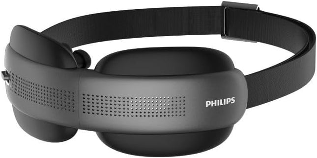Philips PPM2522 Eye Mask Massager – 16 Silicone Contacts, 3 Heat Levels, 5 Modes, VibWave Vibration, Bluetooth Music, Foldable & Visual Design