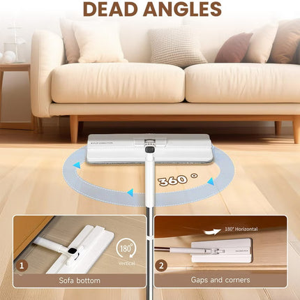 Flat Floor Mop – 360° Spin Mop for Wet & Dry Cleaning with Visual Water Bucket - BOMIDI M21