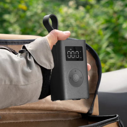 Compact Smart Inflator – HOTO Inflatable Treasure with Auto-Stop, Built-in Tire Pressure Gauge, 2000mAh Dual Lithium Battery, Fast Inflation for Tires, Balls & More – Black – QWCQA001