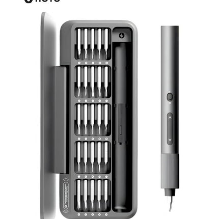 Electric Precision Screwdriver ADV – HOTO 170 RPM, 25 S2 Steel Bits, Shadowless LED, Dual Torque Modes, Magnetic Storage, Anti-Slip Grip – Gray – QWLSA001