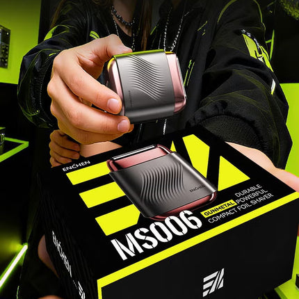 MS006 Mini Compact Foil Shaver 3D Floating Triple-Blade System 6800 RPM/min Type-C Rechargeable Pocket-Size Shaver-Gun Gray