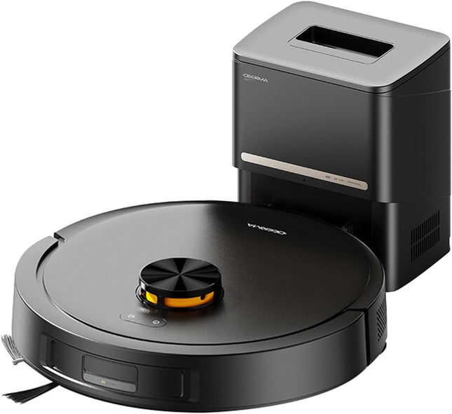 Auto Empty Smart Robot Vacuum Cleaner with 13000 Pa Suction, Anti-Tangle Brush, with App Control and 25mm Climbing Capabilityfor Hard Floor/Carpets/Pet Hair 40 W DEM-S30 BLACK