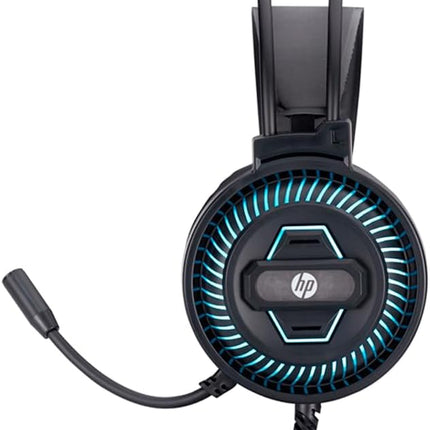 Noise-Isolating USB Gaming Headset, Gaming Headphones with LED Microphone Over-Ear Stereo Sound, Adjustable Fit Headband DHE-8001U