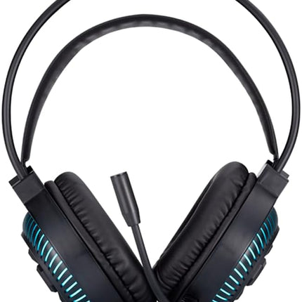 Noise-Isolating USB Gaming Headset, Gaming Headphones with LED Microphone Over-Ear Stereo Sound, Adjustable Fit Headband DHE-8001U