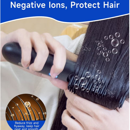 Cordless Hair Straightener Comb Detachable for Easy Clean, 200M Ions, 6 Speed Smart Temp, Dual Charging, Ideal for On - the - Go Styling - Black