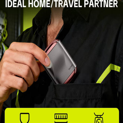 MS006 Mini Compact Foil Shaver 3D Floating Triple-Blade System 6800 RPM/min Type-C Rechargeable Pocket-Size Shaver-Gun Gray