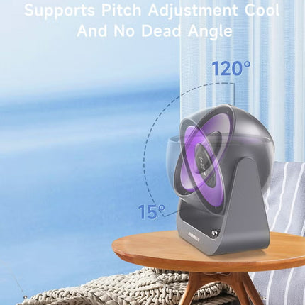 Portable Desk Fan with Smart LED Display, 100 Speed Levels Table Fan with 4000mAh Battery, Adjustable Angle, Quiet Operation For Bedroom Home Office Desktop Travel
