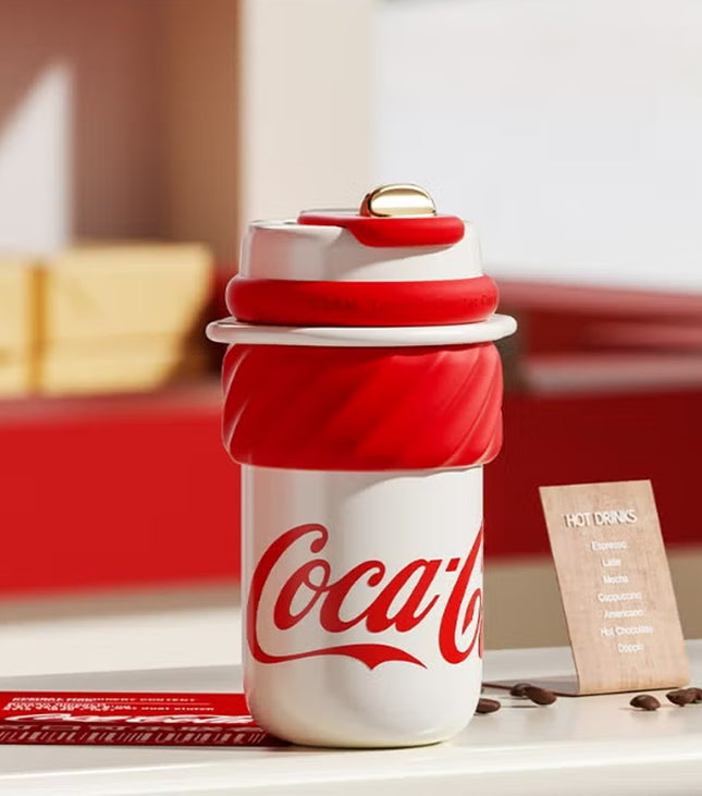 Coca-Cola Ice-Cream Vacuum Tumbler – Red 500ml | GERM | Double-Wall Stainless Steel | Official Coke Licensed | Hot & Cold Insulated | BPA-Free Travel Mug