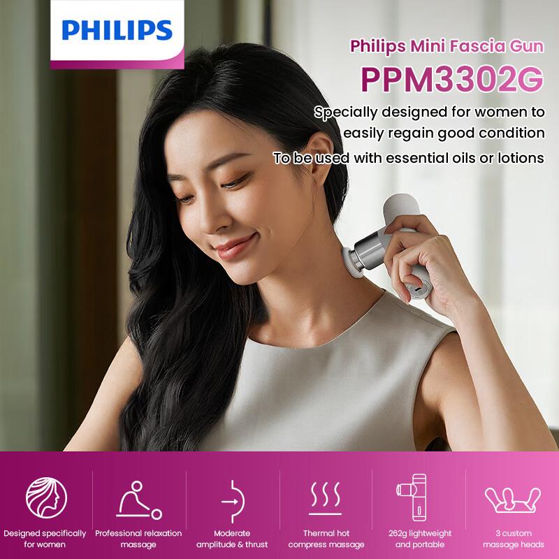 Philips mini fascia gun PPM3302G White - ORRO HOME