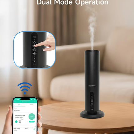 BOMIDI Waterless Aromatherapy Diffuser with 120ML Sandalwood Essential Oil – Smart Bluetooth & Touch Screen Scent Machine for Home, Office & Commercial Use (Venturi Tech, 100m² Coverage), BOMIDI AD02 Black