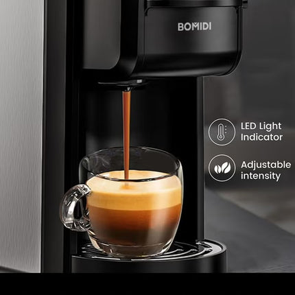 3-in-1 Capsule Coffee Machine – Compatible with Nespresso, Dolce Gusto, and Ground Coffee – 20 Bar High-Pressure Espresso Maker with Touch Control Panel, Self-Cleaning Function, LED Indicators, 700ML Removable Water Tank – CM01