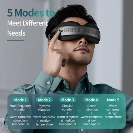 Philips PPM2522 Eye Mask Massager – 16 Silicone Contacts, 3 Heat Levels, 5 Modes, VibWave Vibration, Bluetooth Music, Foldable & Visual Design