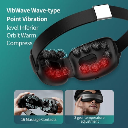 Philips PPM2522 Eye Mask Massager – 16 Silicone Contacts, 3 Heat Levels, 5 Modes, VibWave Vibration, Bluetooth Music, Foldable & Visual Design