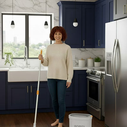 BOMIDI Spin Mop Bucket Set, 360° Rotaing Mop with Self Separation Clean and Dirty Water System, Easy to Wring Floor,Mop With Detachable Mop Head, Suitable for Different Materials Floor Cleaning M22