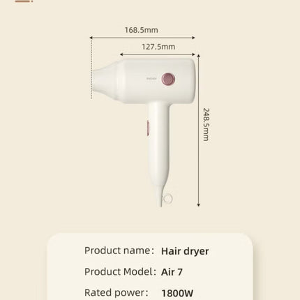 Hair Dryer – Fast Drying, 3 Heat Settings, 1800W Powerful ,Hair Blower Lightwight Safe For Student Dormitory&Home Use-Air 7