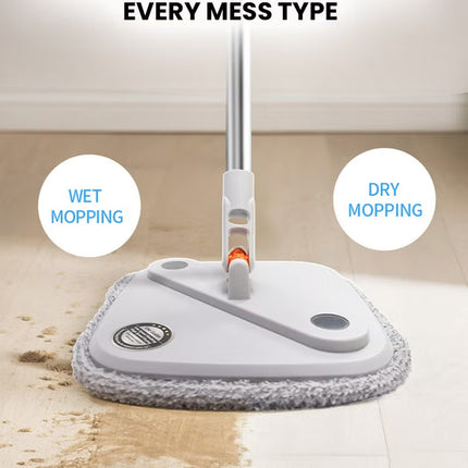 Zolele Spin Mop Bucket Set, 360° Rotaing Mop with Self Separation Clean and Dirty Water System, Easy to Wring Floor,Mop With Detachable Mop Head, Suitable for Different Materials Floor Cleaning M20-Grey