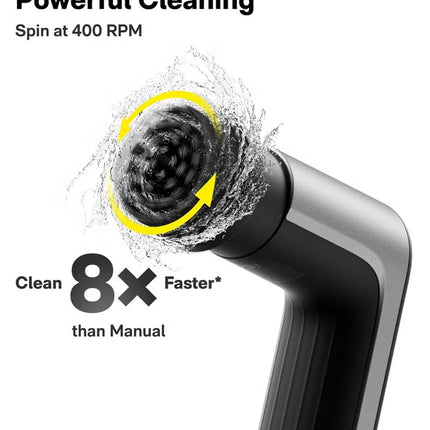HOTO Grip Cordless Spin Scrubber – Ultra-Light 0.65 lb Kitchen Cleaning Brush, 400 RPM, IPX7 Waterproof, 110-Minute Runtime, Smart Display