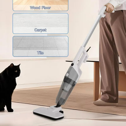 Portable Handheld Vacuum Cleaner with 17000Pa Strong Power 900mL Dust Cup, Quiet Suction- Stick Vacuum Cleaner for Wood, Carpet, Tile Floors S9- White