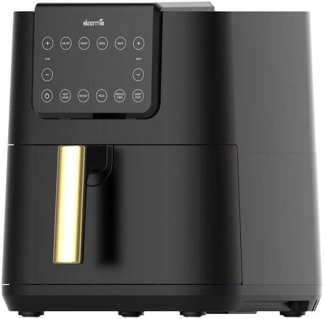 Deerma KZ120W Air Fryer, Oil-Free Fryer, 7.5 Liters Capacity,Non-Stick Cooking Tray,Temperature Control Up to 200C & 14 Buttons Easy Navigation - Black