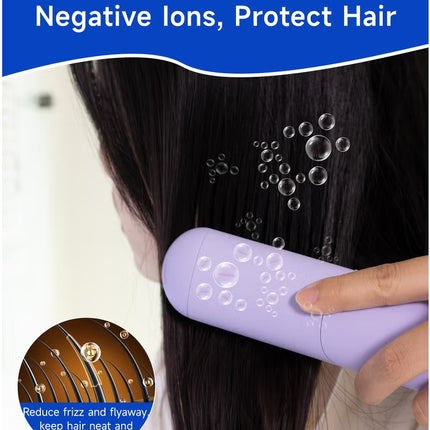 Cordless Hair Straightener Comb Detachable for Easy Clean , 200M Ions, 6 Speed Smart Temp, Dual Charging, Ideal for On - the - Go Styling - Purple