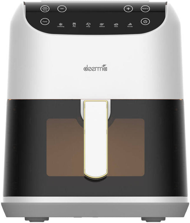 Digital Air Fryer, LED Display & Touch Control, Oil-Free Fryer, 6 Preset Programs with Dynamic NTC Temperature control & Time Set,Delay Start Function & Easy to Clean 5.5 L 1400 W DEM-KZ130W White