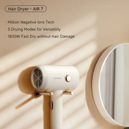 Hair Dryer – Fast Drying, 3 Heat Settings, 1800W Powerful ,Hair Blower Lightwight Safe For Student Dormitory&Home Use-Air 7