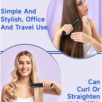Cordless Hair Straightener Comb Detachable for Easy Clean, 200M Ions, 6 Speed Smart Temp, Dual Charging, Ideal for On - the - Go Styling - Black