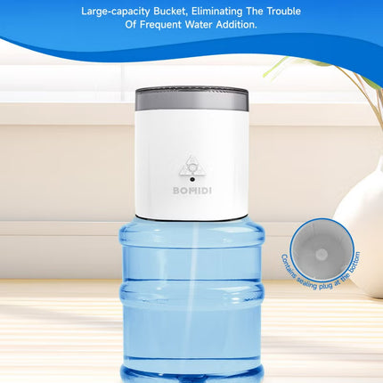 BOMIDI Ultrasonic Humidifier with Aromatherapy & UV Disinfection – 3-Speed Adjustment, 7-Color Light, Remote & Mechanical Control, Auto Shut-Off, Top Fill, Desktop & Bucket Mode - BMD - UH06