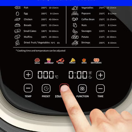 6L Multifunctional Air Fryer Cooking Pot Healthier Oil-Free & Low-Fat Cooking | Sleek Top-Mounted Touch Panel for Effortless Operation | BMD-AF01-WHITE