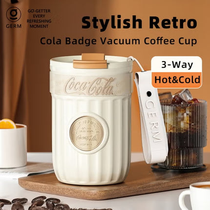 Coca-Cola Vacuum Coffee Cup – Red 400ml | Official Coca-Cola Licensed | Stainless Steel Insulated Tumbler | Keeps Drinks Hot & Cold | GERM