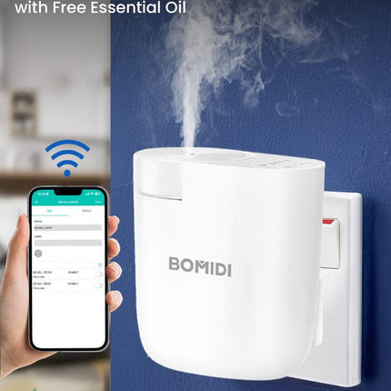 Waterless Aromatherapy Diffuser Nebulizer – 60 mL Essential Oil Diffuser for Home, Office, Spa, Yoga, Bedroom | USB & Bluetooth App Control | Venturi Air Pump, 3‑Speed Mist Modes, Ultra‑Quiet (< 41 dB), AD01-White