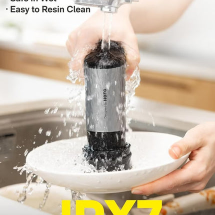 HOTO Grip Cordless Spin Scrubber – Ultra-Light 0.65 lb Kitchen Cleaning Brush, 400 RPM, IPX7 Waterproof, 110-Minute Runtime, Smart Display