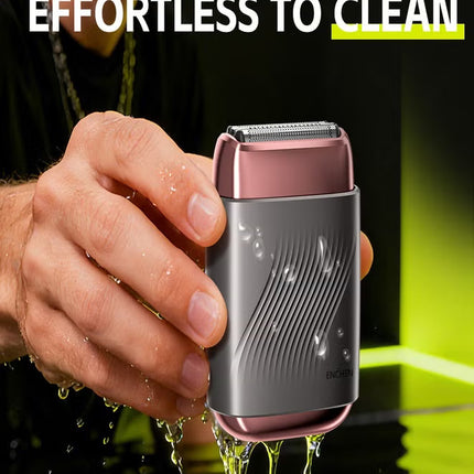 MS006 Mini Compact Foil Shaver 3D Floating Triple-Blade System 6800 RPM/min Type-C Rechargeable Pocket-Size Shaver-Gun Gray