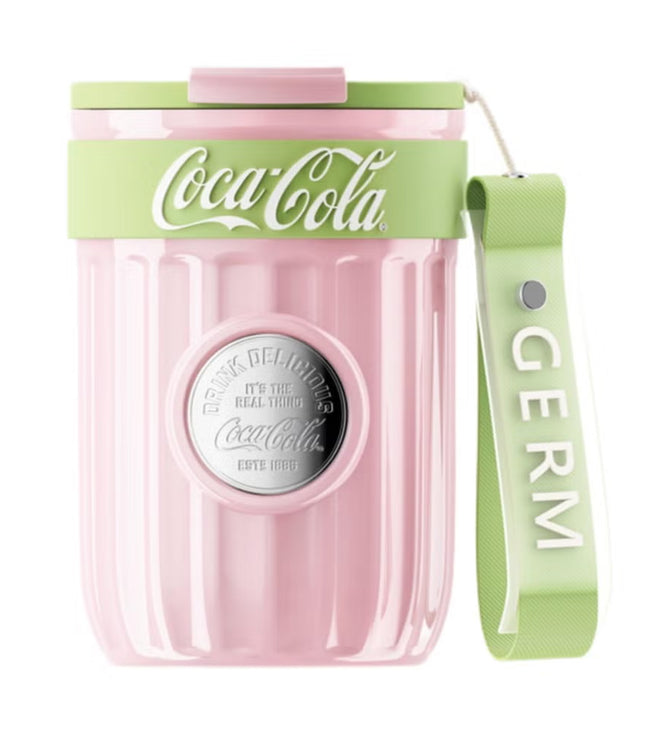 Coca-Cola Sakura Vacuum Coffee Cup 400ml | GERM | Stainless Steel Insulated Tumbler | Official Coke Design | Hot & Cold | BPA-Free | Leakproof Travel Mug