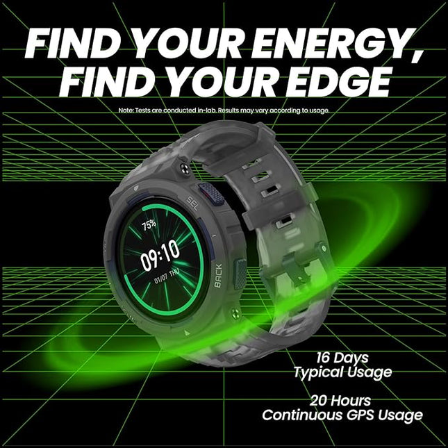 Amazfit Active Edge Smart Watch With Stylish Rugged Sport & Fitness Design - Grey - ORRO HOME