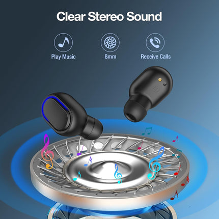 1Hora Wireless Headphones Bluetooth 5.3 Headphones In-Ear Headphones - Black - ORRO HOME