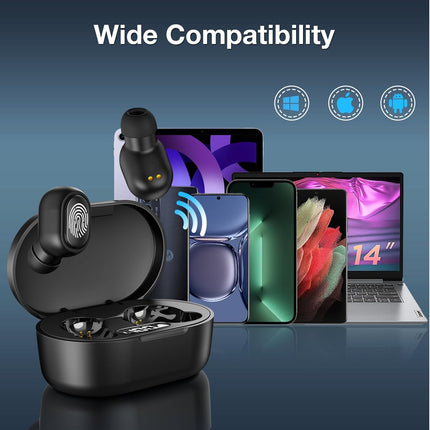 1Hora Wireless Headphones Bluetooth 5.3 Headphones In-Ear Headphones - Black - ORRO HOME
