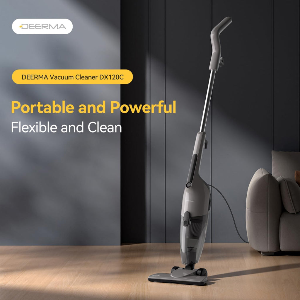 Deema DX120C Grayr Dynamic Clean Vacuum 2-in-1 Handheld & Stick Cleaner with 16000Pa Ultra Suction, Low-Noise Operation and 3 Versatile Brushes 600 W