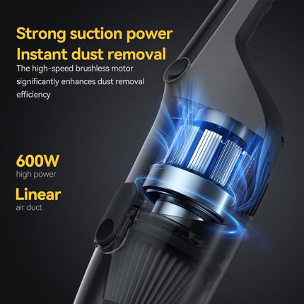 Deema DX120C Grayr Dynamic Clean Vacuum 2-in-1 Handheld & Stick Cleaner with 16000Pa Ultra Suction, Low-Noise Operation and 3 Versatile Brushes 600 W