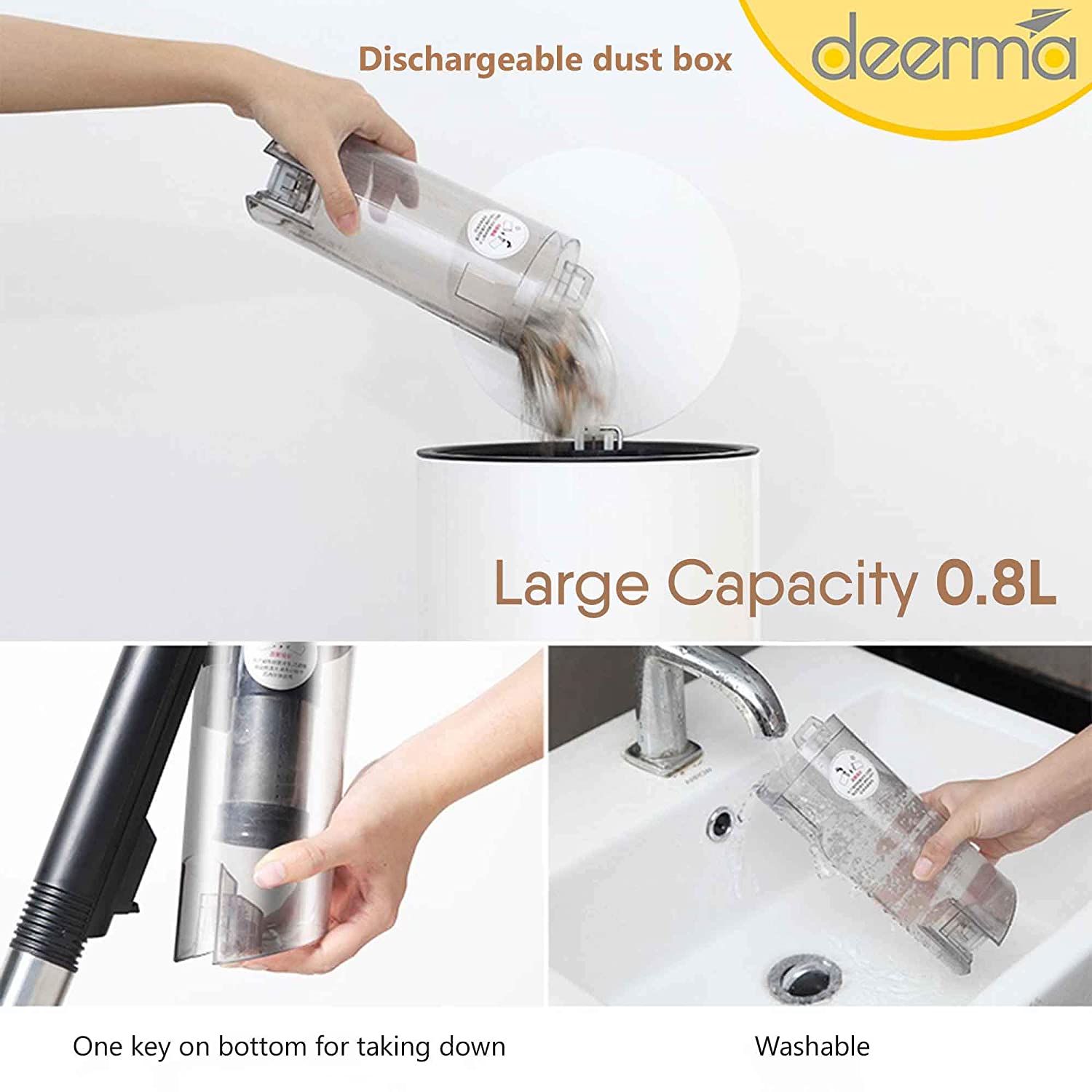 Deerma DX600 2-in-1 Handheld Vacuum Cleaner - Black - ORRO HOME