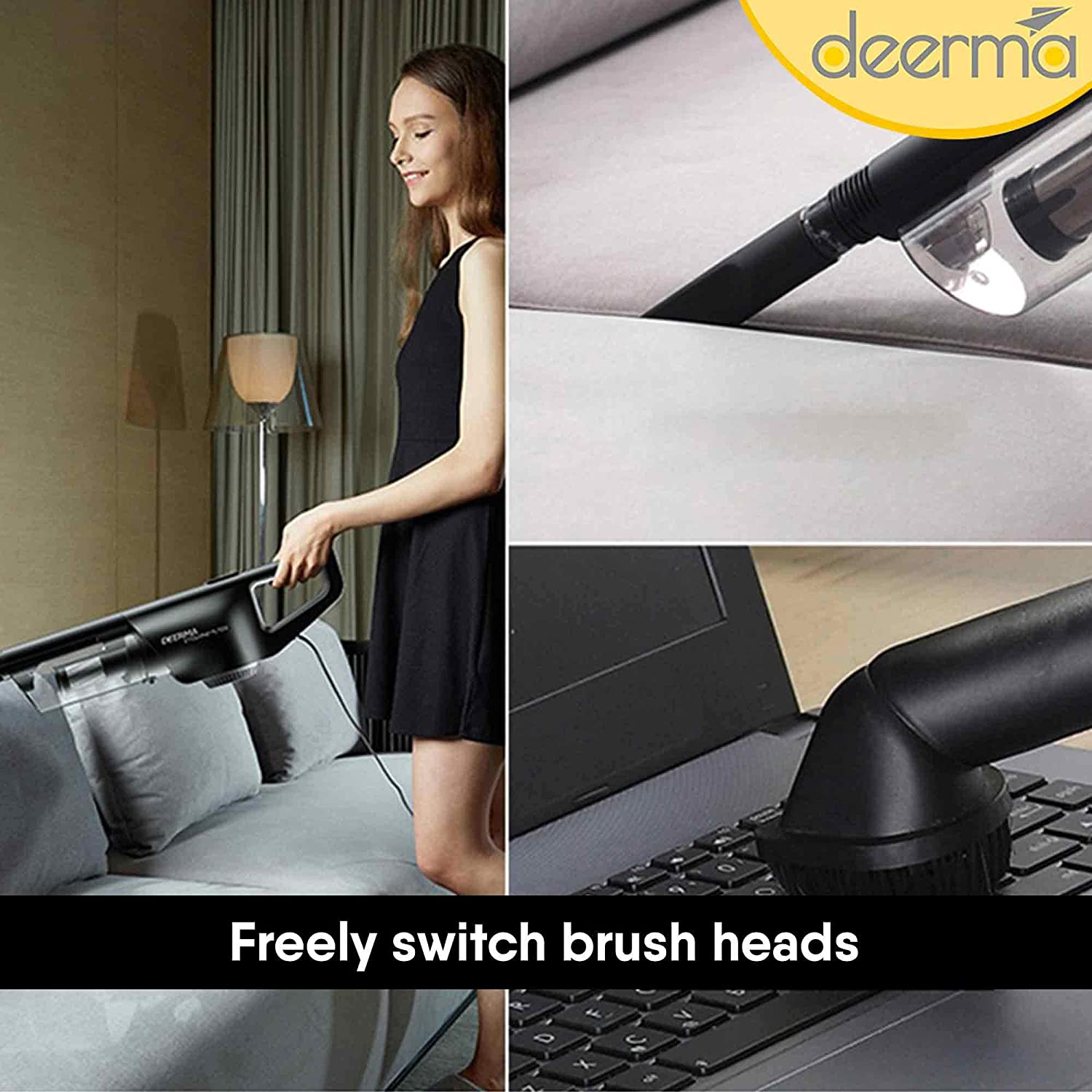 Deerma DX600 2-in-1 Handheld Vacuum Cleaner - Black - ORRO HOME