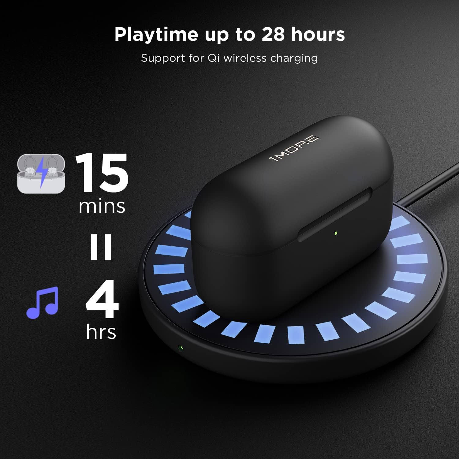1MORE EVO EH902 ANC Wireless Earbuds - Black - ORRO HOME