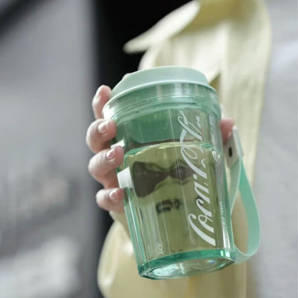 Coca-Cola Octagon Tritan Water Tumbler – Crystal 390ml | GERM | BPA-Free Travel Cup | Official Licensed Coke Design | Leak-Proof & Lightweight
