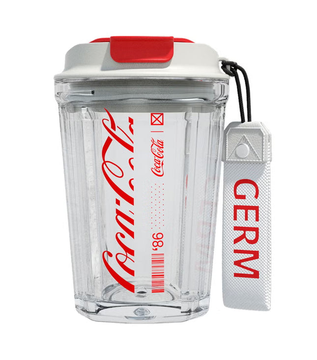 Coca-Cola Octagon Tritan Water Tumbler – Crystal 390ml | GERM | BPA-Free Travel Cup | Official Licensed Coke Design | Leak-Proof & Lightweight