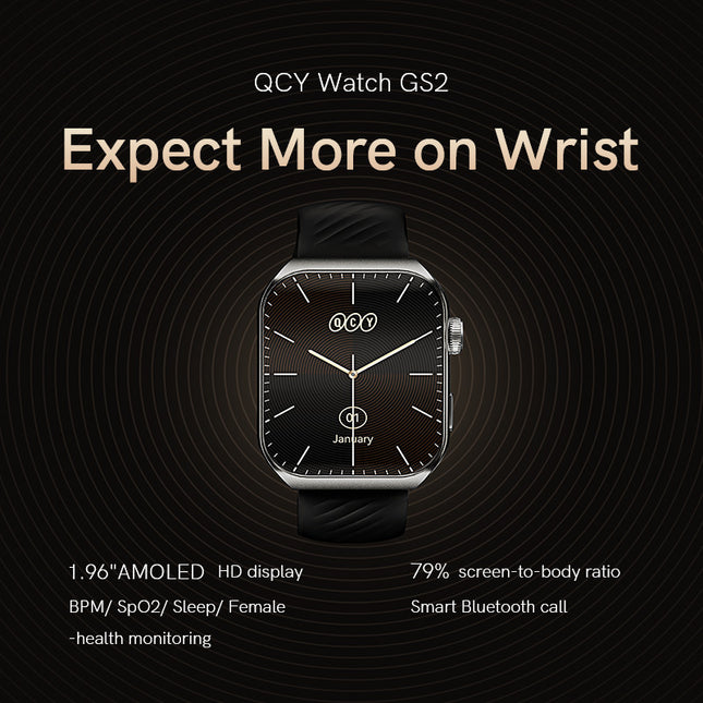 QCY Smart Sports Watch GS2 - Black - ORRO HOME