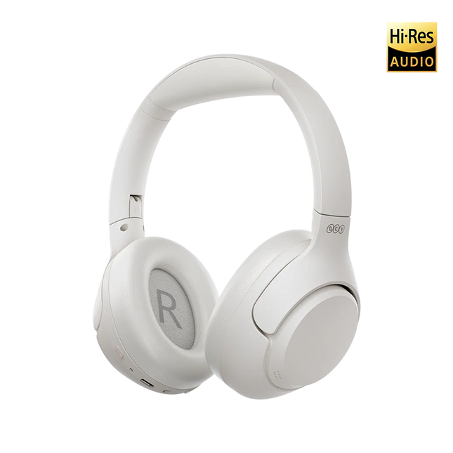 H3 ANC Active Noise Cancelling Headphones, Bluetooth 5.4 Wireless Over-Ear Headphones, Hi-Res Audio, Deep Bass, Multipoint Connection, 60H Playtime, Custom EQ via App White